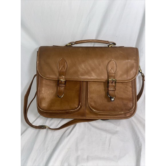 Boulder Ridge Other - Boulder Ridge Glove Tanned Cowhide Brown Leather Briefcase Messenger Bag 16x13